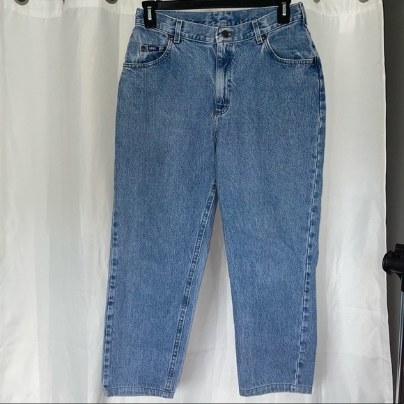 Lee Jeans Straight Leg Regular Fit Mom Jeans High Waisted Vintage Denim Pants - Picture 1 of 10